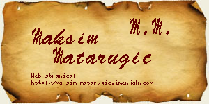 Maksim Matarugić vizit kartica